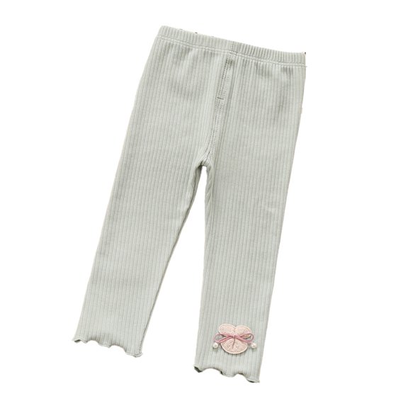 LYMAYTER Kids Baby Girls Versatile Pants Toddler Cotton Soft Leggings Trousers Spring Fall Stretch Bottoms Pants for 1-5 Years