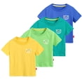 thumbnail image 1 of LYMAYTER Kids Baby Short Sleeve T-Shirt for Boys Summer 100% Organic Cotton Tee Shirt Toddler Casual Crew Neck Tees Shirts,Size 1-10T, 1 of 11