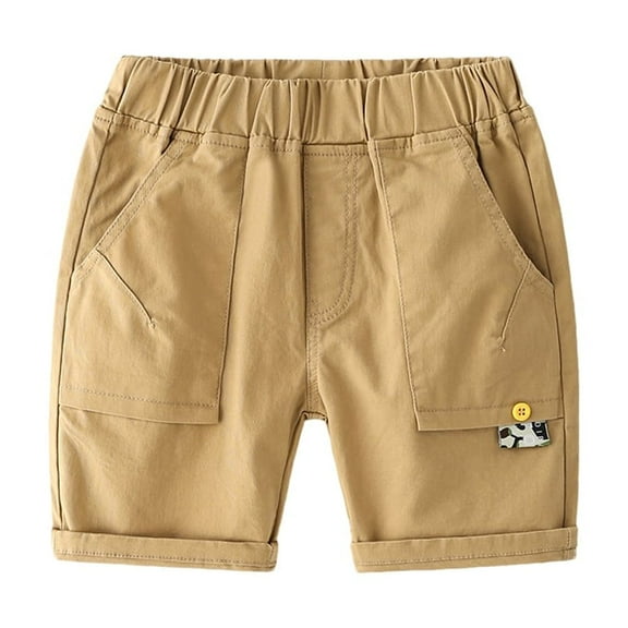 LYMAYTER Kids Boys Casual Shorts Toddler Mid-Waist Five Pants Little Boys Summer Elastic Waist Shorts for 2-9 Years