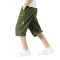 thumbnail image 1 of LYMAYTER Kids Boys Cotton Shorts Teenagers with Pocket Five Points Pants for 8-15 Years Summer Casual Sweat Shorts, 1 of 9