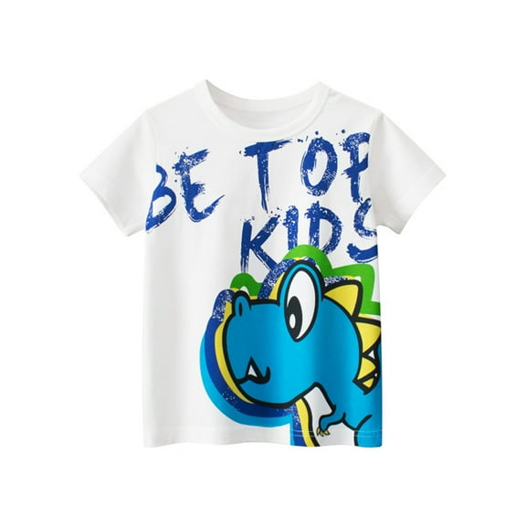 LYMAYTER Kids Boys Crewneck T-Shirt Toddler Cartoon Cartoon Tees Summer Versatile Pullover Shirt for 1-8 T