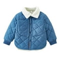 thumbnail image 1 of LYMAYTER Kids Boys Fall Winter Jacket Baby Solid Color Long Sleeve Outerwear Toddler Cotton Warm Jacket for 1-8 Years, 1 of 9