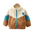 thumbnail image 1 of LYMAYTER Kids Boys Fleece Jacket Fall Winter Standing Collar Casual Outerwear Baby Long Sleeve Cardigan Coat for 1-5 Years, 1 of 10