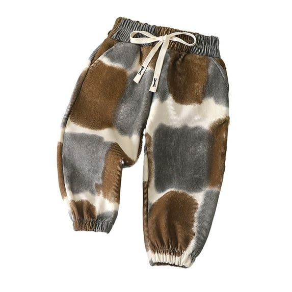 LYMAYTER Kids Boys Girls Cotton Pants Baby Printing Trousers Toddler Fall Casual Pants for 1-12 Years