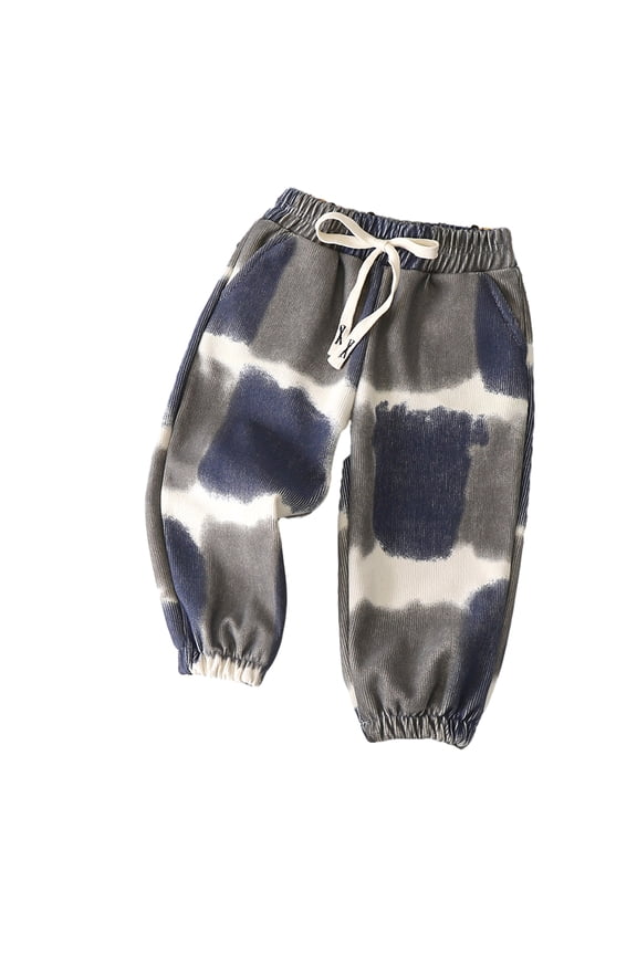 Kids Boys Girls Cotton Pants Baby Printing Trousers Toddler Fall Casual Pants for 1-12 Years