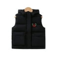 thumbnail image 1 of LYMAYTER Kids Boys Girls Cotton Vest Toddler Sleeveless Hooded Tank Baby Fall Winter Warm Vest Tops for 3-8 Years, 1 of 8