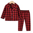 thumbnail image 1 of LYMAYTER Kids Boys Girls Pajamas 1 Outfit Toddler V-Neck Long Sleeve Sleepwear Tops+ Pants Loungewear Set for 3M - 8Y, 1 of 10