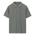thumbnail image 1 of LYMAYTER Kids Boys Girls Short Sleeve T-Shirt Youth Lapel Solid Color Shirt Toddler Summer Cotton Tees Tops for 3-15 Years, 1 of 8