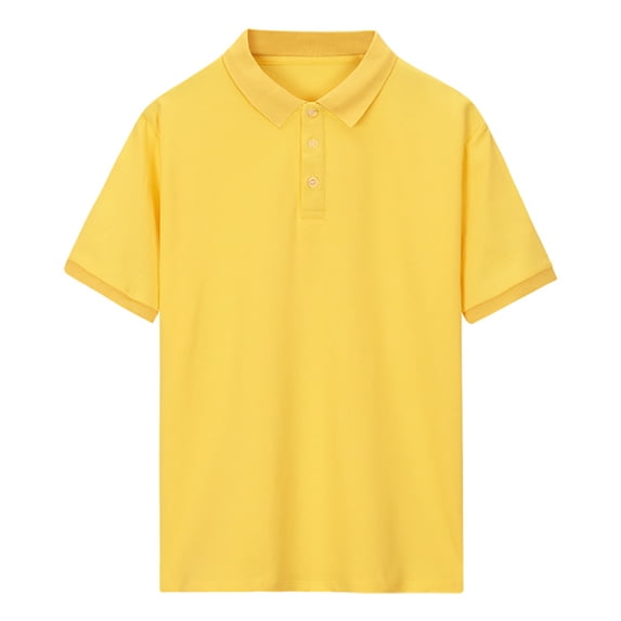 LYMAYTER Kids Boys Girls Short Sleeve T-Shirt Youth Lapel Solid Color Shirt Toddler Summer Cotton Tees Tops for 3-15 Years