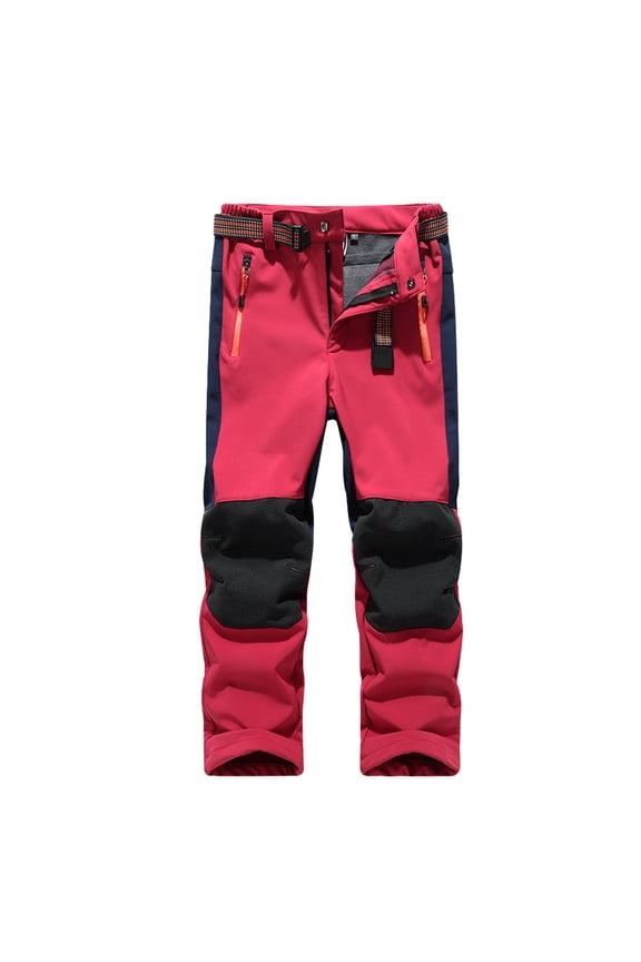 Kids Boys Girls Snow Pants Trousers with Reinforced Knees and Seat Toddler Teen Waterproof Warm Pants Winter Windproof Punch Pants for 5-14Y