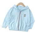 thumbnail image 1 of LYMAYTER Kids Boys Girls Summer Hooded Sun Protection Jacket Toddler Ice Silk Solid Color Long Sleeve Casual Sun Shirt for 1-10 Years, 1 of 9