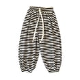 thumbnail image 1 of LYMAYTER Kids Boys Girls Summer Pants Youth Cotton Stripe Trousers Toddler Elastic Waist Anti-Mosquito Pants for 3-15 Y, 1 of 10