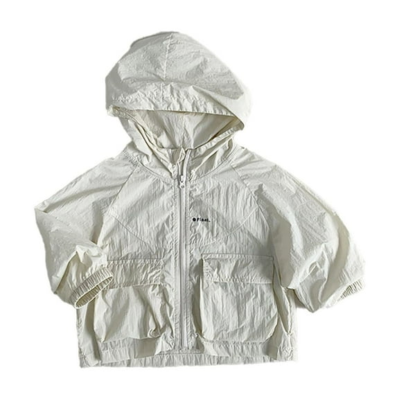 LYMAYTER Kids Boys Girls Sun Protection Jacket Toddler Solid Color Long Sleeve Sun Shirt Air Conditioning Cardigan for 3-12 T