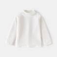 thumbnail image 1 of LYMAYTER Kids Boys Girls Turtleneck Long Sleeve T-Shirt Striped Loose Undershirts Basic Casual Tops 2-7Y, 1 of 8