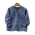 thumbnail image 1 of LYMAYTER Kids Boys Girls Winter Jacket Youth Square Solid Color Outerwear for 4-13T Toddler Liner Thickened Cotton Jacket, 1 of 8