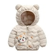 thumbnail image 1 of LYMAYTER Kids Boys Girls down Cotton Jacket Infant Warm Long Sleeve Outerwear Toddler Winter Hooded Coats for 9 Months-4 Years, 1 of 8