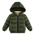 thumbnail image 1 of LYMAYTER Kids Boys Hooded Jacket Winter Solid Color Warm Outerwear Baby Long Sleeve Classic Cotton Coats for 1-5 Years, 1 of 7