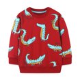 thumbnail image 1 of LYMAYTER Kids Boys Pullover Sweatshirt Toddler Cartoon Printed Sweatsuit Little Boys Fall Long Sleeve Casual T-Shirt for 2-7 Years, 1 of 6