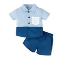 thumbnail image 1 of LYMAYTER Kids Boys Shirts Outfits 2PCS Toddler Cotton Short Sleeve Cardigan +shorts Sets for 5-12 T, 1 of 9