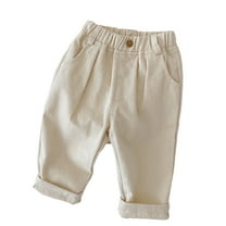 LYMAYTER Kids Boys Spring Pants Baby Elastic Waist Trousers Toddler Solid Color Casual Pants for 1-6 Years