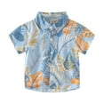 thumbnail image 1 of LYMAYTER Kids Boys T-Shirt Tops Toddler Baby Solid Colours Lapel Buttons T-Shirt Summer Casual Cotton Tops Tees 1-6T, 1 of 8