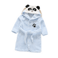 thumbnail image 1 of LYMAYTER Kids Flannel Robe Toddlers Cute Animal Hooded Bathrobe Boys Girls Soft Cozy Homewear 1-12 Years, 1 of 7