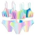 thumbnail image 1 of LYMAYTER 7-14 Years Girls Summer Swimsuits Outfit Youth Gradient Colors Bikini Swimwear Set 2PCS Kids Tank Beach Bathing Suit, 1 of 9