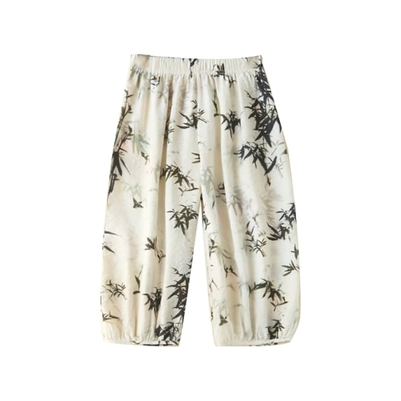 LYMAYTER Kids Girls Boys Cotton Pants Youth Thin Trousers Toddler Summer Anti-Mosquito Pants for 1-15 Y