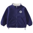 thumbnail image 1 of LYMAYTER Kids Girls Boys Fleece Jacket Youth Solid Color Warm Coats Toddler Long Sleeves Spring Fall Outerwear for 3-16 Years, 1 of 9