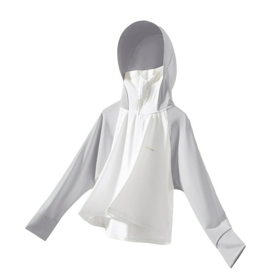 LYMAYTER Kids Girls Boys Hooded Protection Jacket Toddler Ice Silk Breathable Long Sleeve Sun Shirt Summer Thin Air- Conditioning Clothing 4-13 Years