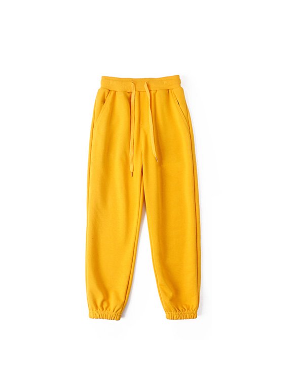 Kids Girls Boys Pants Youth Solid Colour Spring Fall Casual Trousers Toddler Jogging Sweat Pants for 3-12 Years