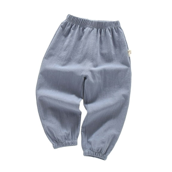 LYMAYTER Kids Girls Boys Soft Long Trousers Baby Elastic Waist Anti-Mosquito Pants Toddler Jogging Casual Pants for 1-5 Years