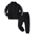thumbnail image 1 of LYMAYTER Kids Girls Boys Tracksuit Outfit 2PCS Infant Zipslong Sleeve Long Sleeve Jacket and Casual Pants for 3 Months - 4 Years, 1 of 10