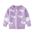 thumbnail image 1 of LYMAYTER Kids Girls Cardigan Sweater Jacket Toddler Long Sleeve Knit Coats for 2-7 Y Little Girls Winter Sweet Cardigan Outerwear, 1 of 8