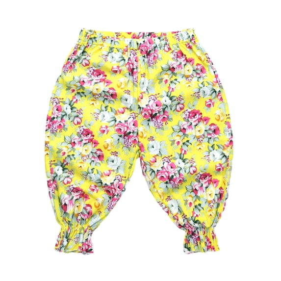 LYMAYTER Kids Girls Casual Pants Baby Printed Haren Seven Pants Toddler Elastic Waist Trousers for 1-9 Years
