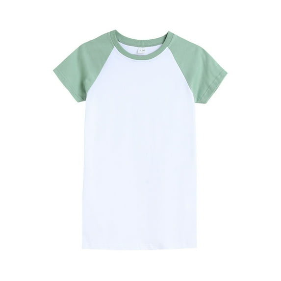 LYMAYTER Kids Girls Cotton Nightgown Pajamas Soft Casual Sleepwear Toddler Crewneck Cardigan Dresses Robe for 3-14 Years