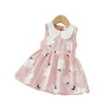 thumbnail image 1 of LYMAYTER Kids Girls Cotton Princess Dresses Toddler Printed Short Sleeve Dress Baby Summer Sweet Sundress Dresses for 18 Months -6 Years, 1 of 9