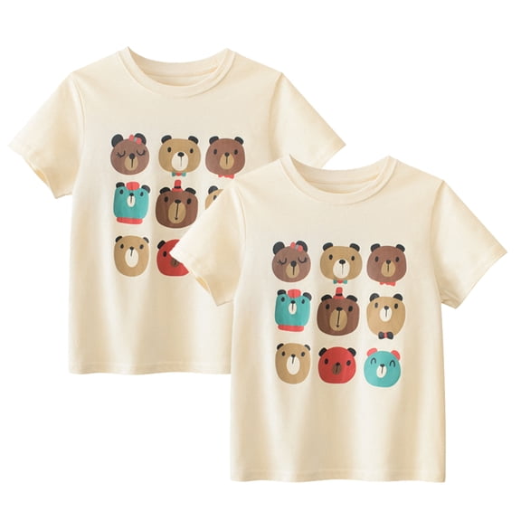 LYMAYTER Kids Girls Crewneck T-Shirt Youth Printed Short Sleeve Tees Summer Cotton Casual Shirt for 6-15 Years