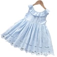 thumbnail image 1 of LYMAYTER Kids Girls Dresses Toddler Solid Colours Party Princess Dress for 2-7 Years Summer Sleeveless Lace Sundress Dress, 1 of 9