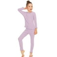 thumbnail image 1 of LYMAYTER Kids Girls Fall Winter Thermal Underwear Outfits 2PCS Toddler Cotton Bottom Warm Underwear Pants Set for 5-14 Years, 1 of 9