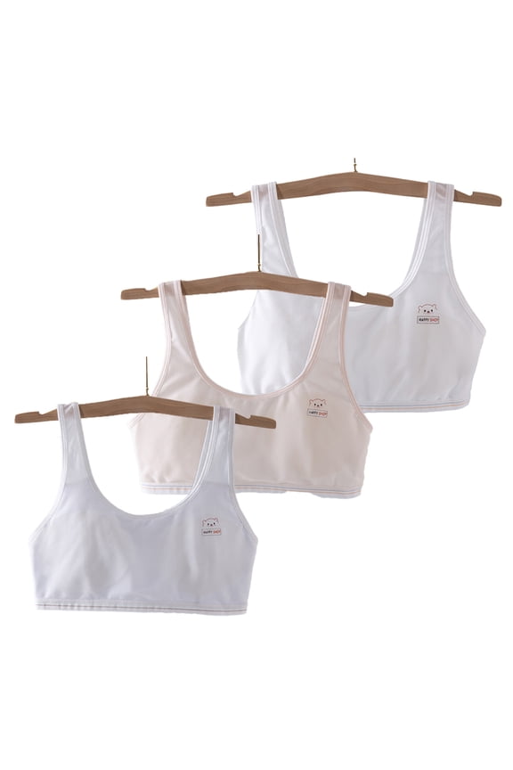 Kids Girls First Training Bra 7-12Y Breathable Comfort Bra Everyday Wirefree Sports Bra