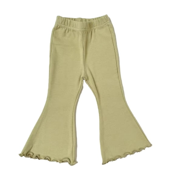 LYMAYTER Kids Girls Flare Leggings Spring Summer Solid Color Flare Pants Toddler High Waisted Bell Bottoms Trousers for 1-8 Years
