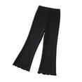 thumbnail image 1 of LYMAYTER Kids Girls Flare Pants Youth Solid Colour Spring Fall Casual Trousers Toddler Stretch Wide Leg Palazzo for 3-12 Years, 1 of 10