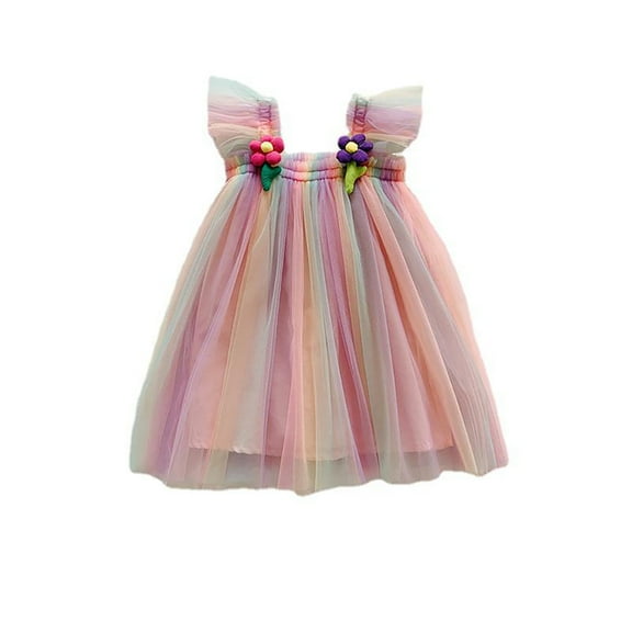 LYMAYTER Kids Girls Floral Princess Dresses Toddler Halter Sweet Peplum Baby Summer Party Beach Sundress Dresses for 18 Months-6 Years