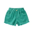 thumbnail image 1 of LYMAYTER Kids Girls Jeans Short for 3-12 T Summer Elastic Waist Denim Jogger Short Toddler Casual Hot Pants, 1 of 9