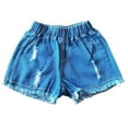 thumbnail image 1 of LYMAYTER Kids Girls Jeans Short for 3-12 T Summer Elastic Waist Denim Jogger Short Toddler Casual Hot Pants, 1 of 9