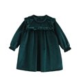 thumbnail image 1 of LYMAYTER Kids Girls Lace Dresses Toddler Long Sleeve Party Princess Dress Little Girls Spring Fall Velvet Sundress for 4-10 Years, 1 of 9