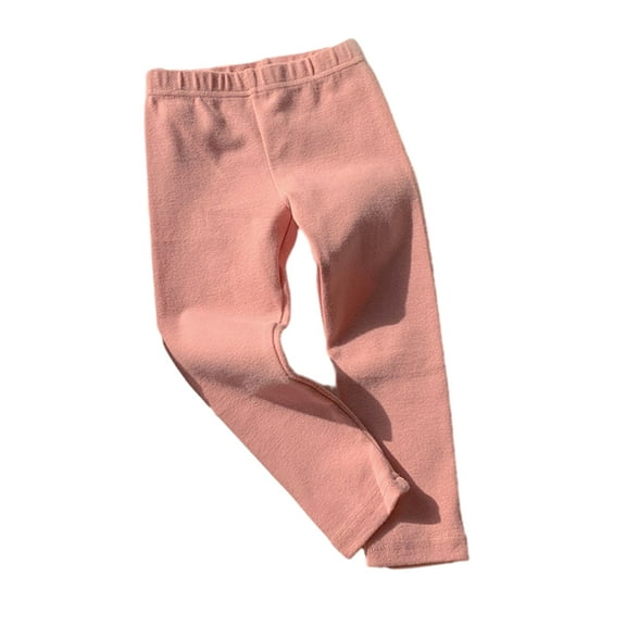 LYMAYTER Kids Girls Leggings Pants Baby Solid Color Stretch Trousers Toddler Elastic Waist Bottoms Pants for 6 Months-10 Years