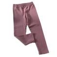 thumbnail image 1 of LYMAYTER Kids Girls Leggings Pants Baby Solid Color Stretch Trousers Toddler Elastic Waist Bottoms Pants for 6 Months-10 Years, 1 of 9
