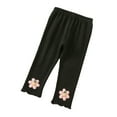 thumbnail image 1 of LYMAYTER Kids Girls Pants Toddler Cotton Flower Leggings Trousers Baby Spring Fall Casual Bottoms Pants for 1-5 Years, 1 of 10